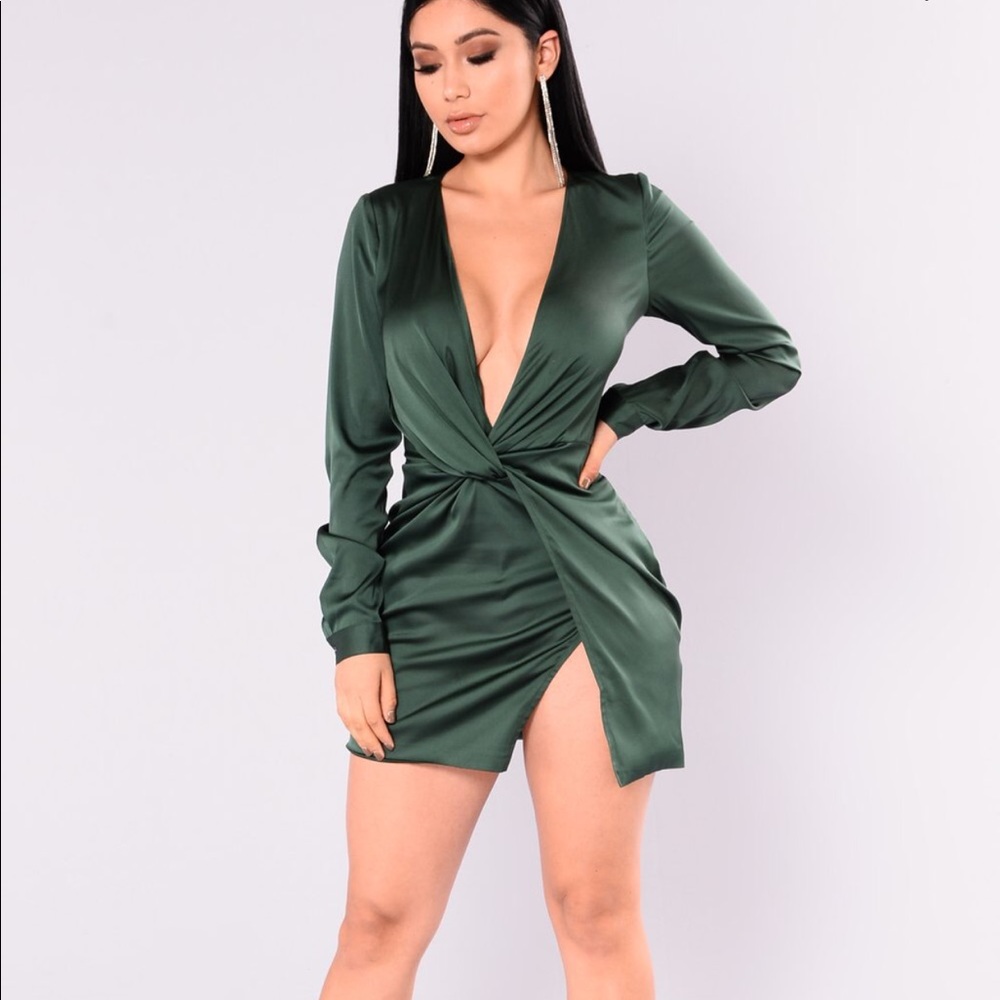 Hunter Green Silk Dress